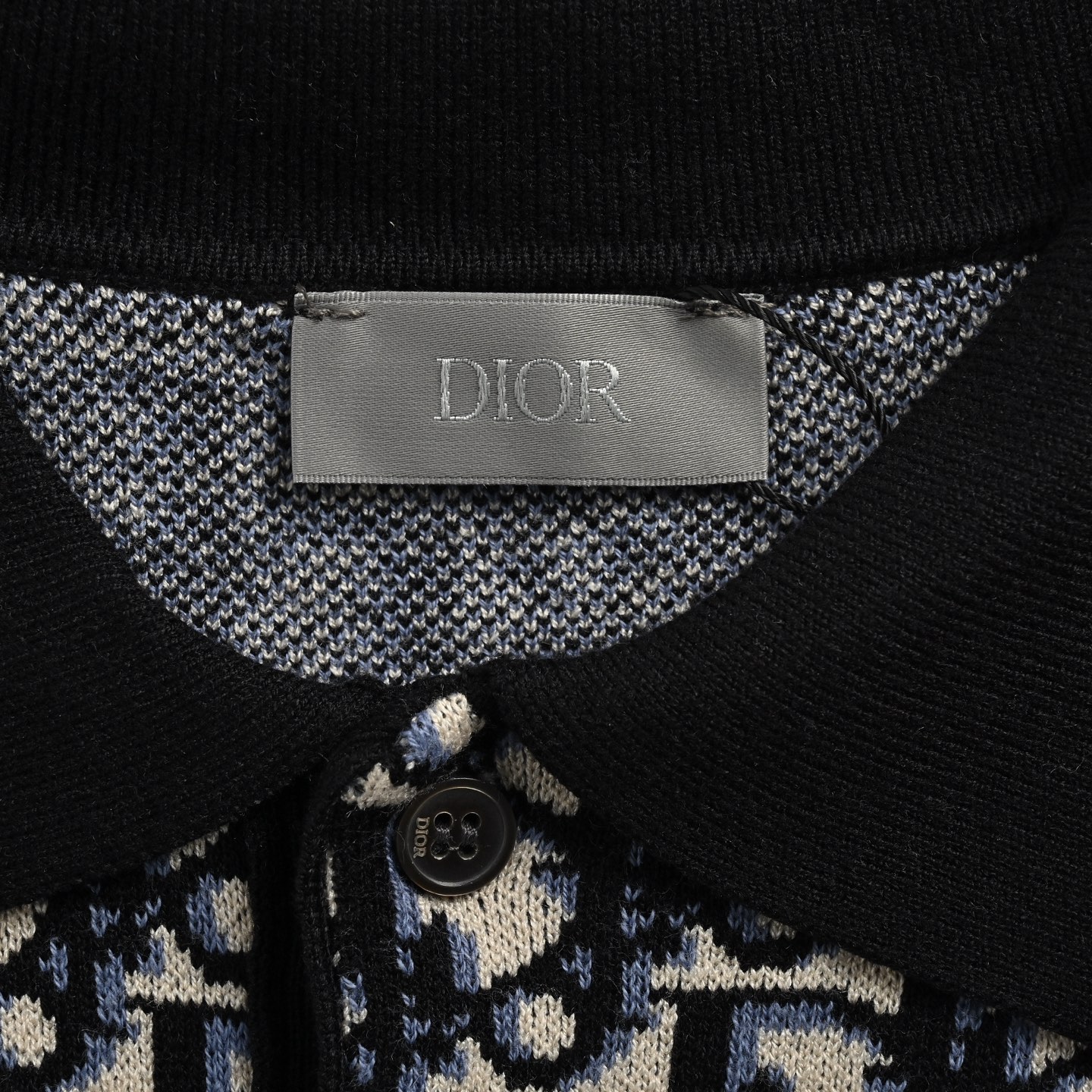 Dior classic monogram jacquard knitted Polo short sleeve