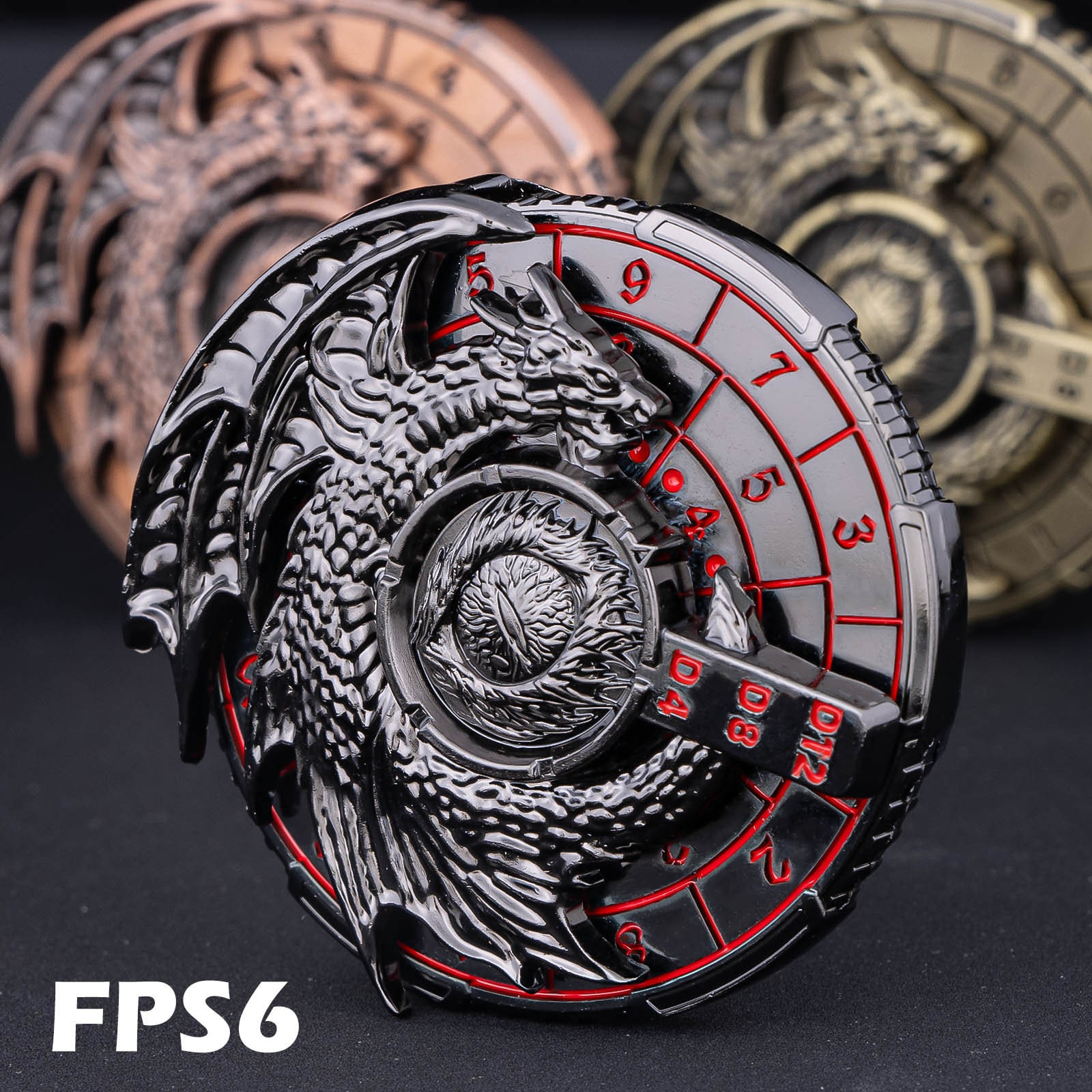 7-in-1 DnD Metal Dragon Compass Dice | Fingertip Gyro 360 Degree