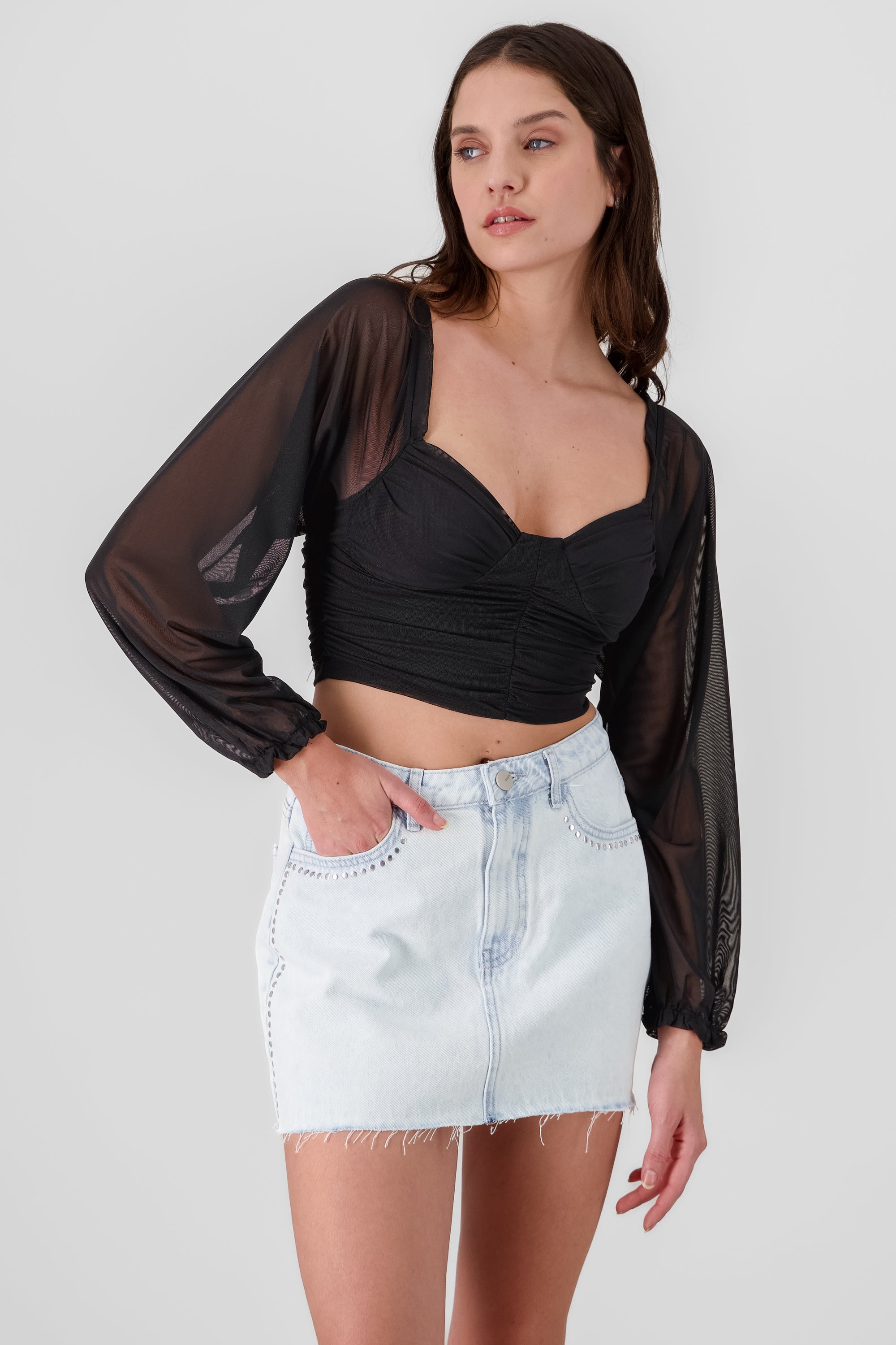 Pleated Solid Blouse
