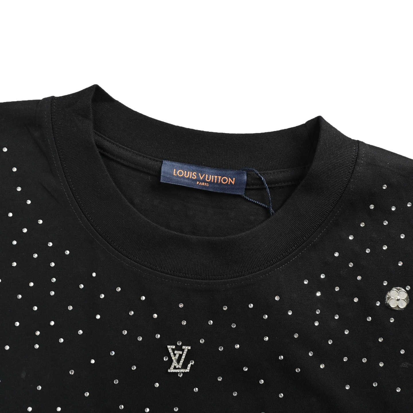Louis Vuitton 25ss rivet logo star hot diamond short sleeve