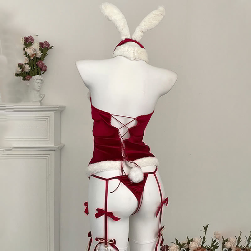Bunny Ears Bow Lingerie Dress Set