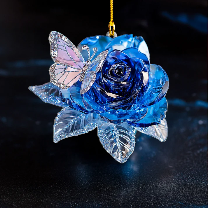 Gorgeous Crystal Rose Ornament
