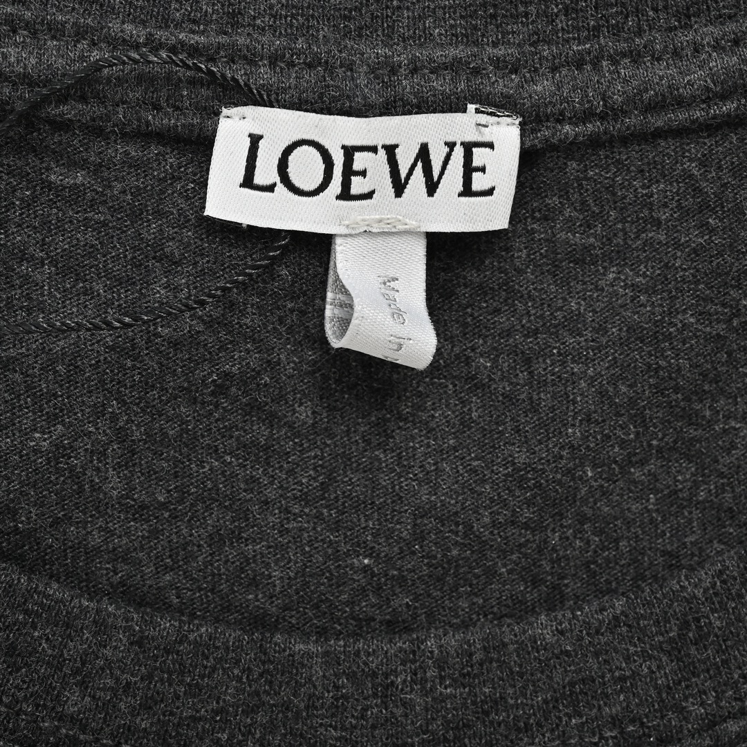 Loewe 24ss two-tone embroidered logo dark grey short-sleeve