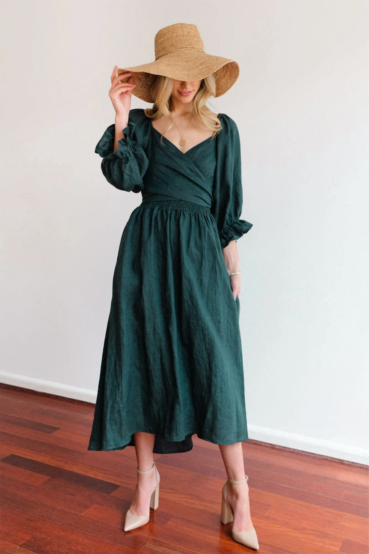 💥Hot Sale-[SAVE 50% OFF]--🏖️FRENCH RUFFLED LANTERN SLEEVES MULTI-WEAR DRESS--BUY 2 GET 10% OFF & FREE SHIPPING