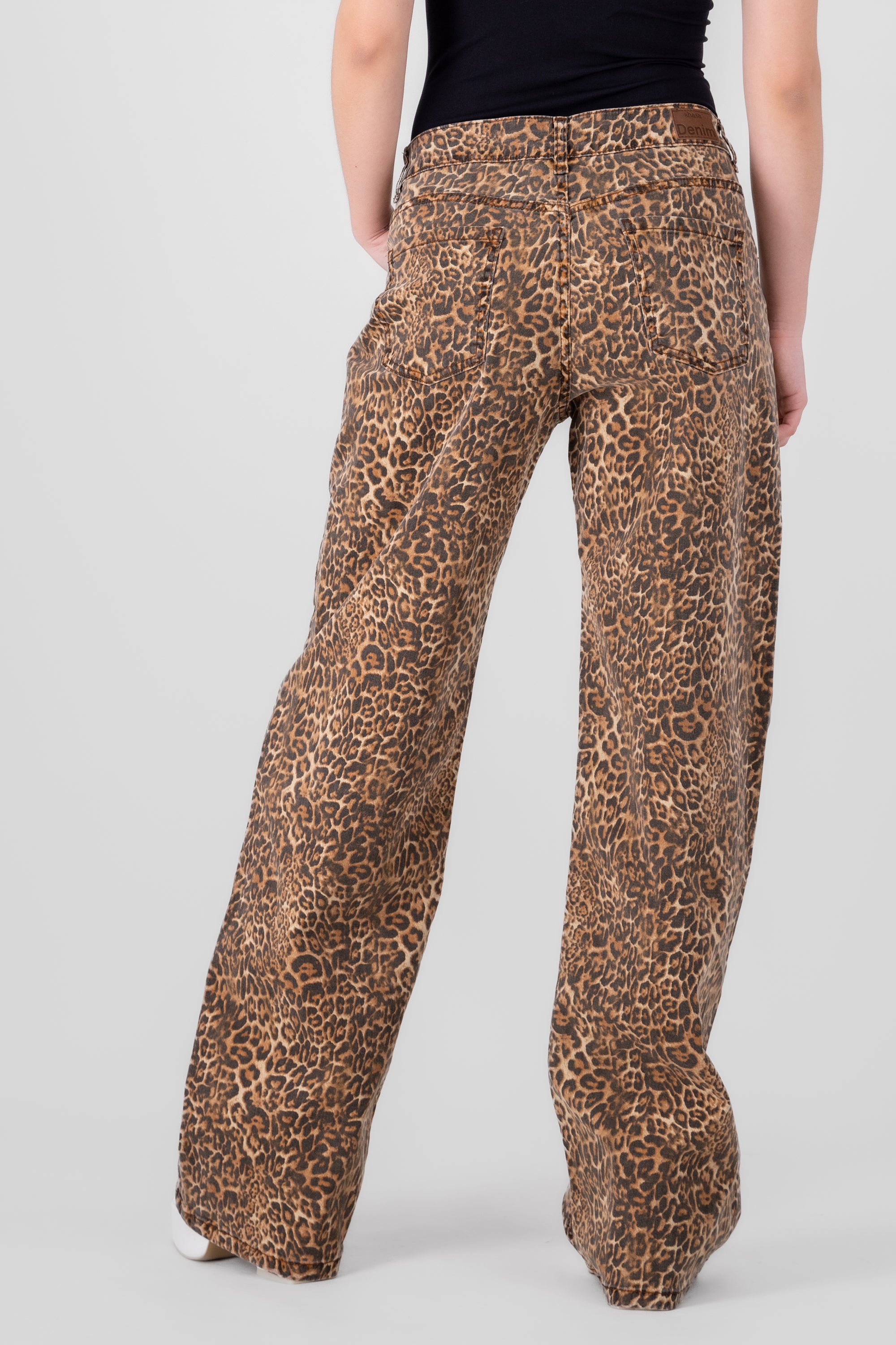 Animal Print Straight Jeans