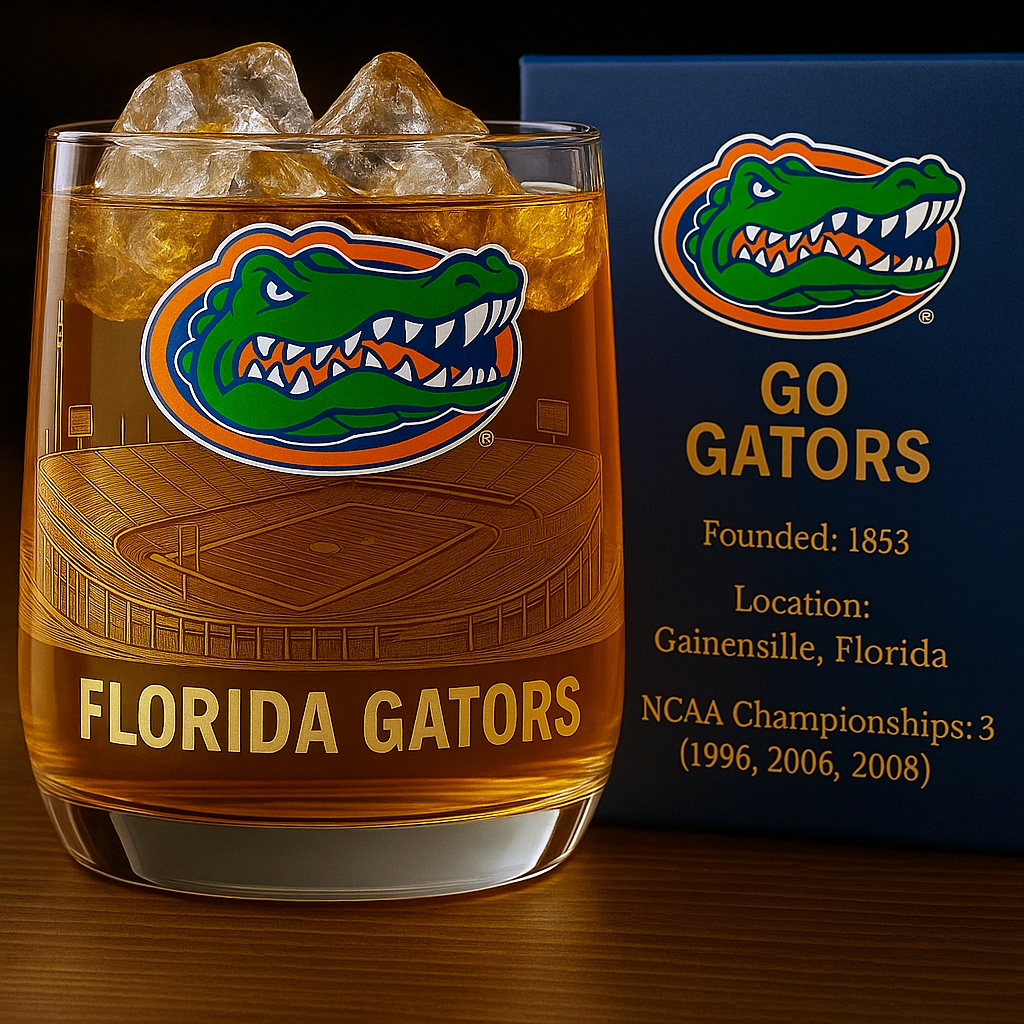 Florida Gators Rocks Glass