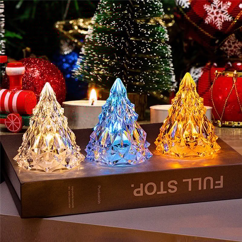 49% OFF—Night Light Crystal Mini Christmas Tree Light Flameless LED-(BUY 4 FREE SHIPPING)