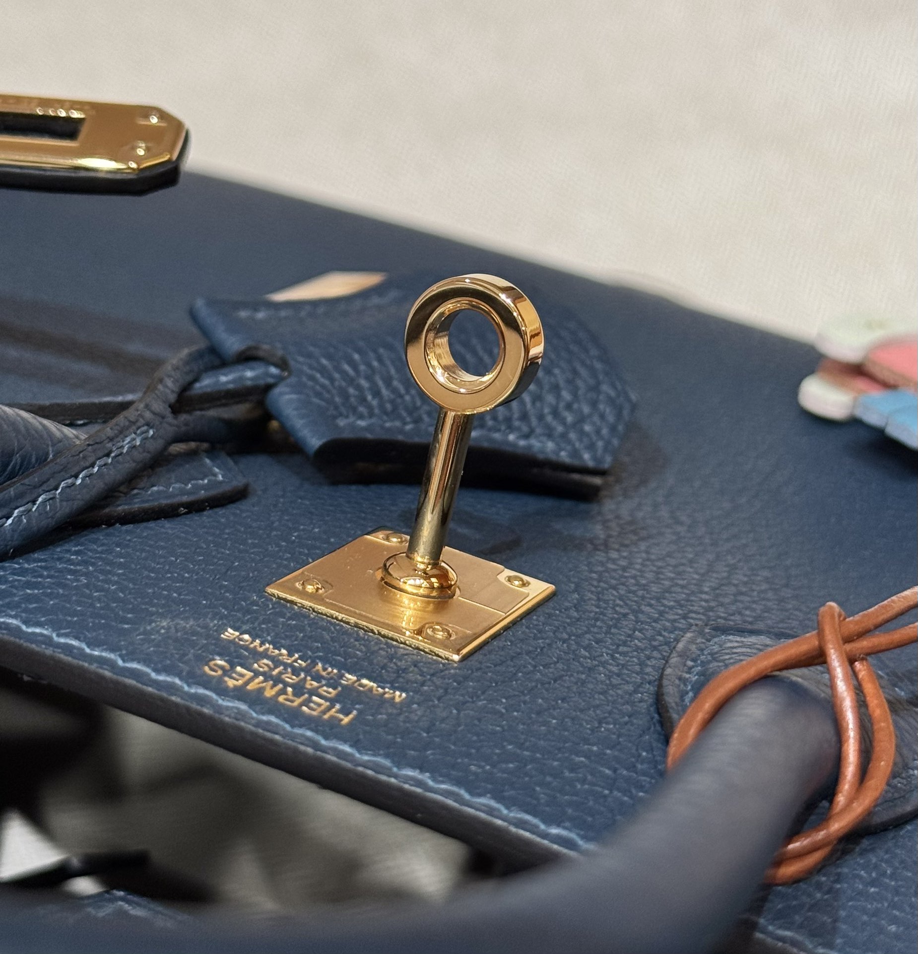 Hermès Birkin 7p Blue presse handbag (handmade to order)