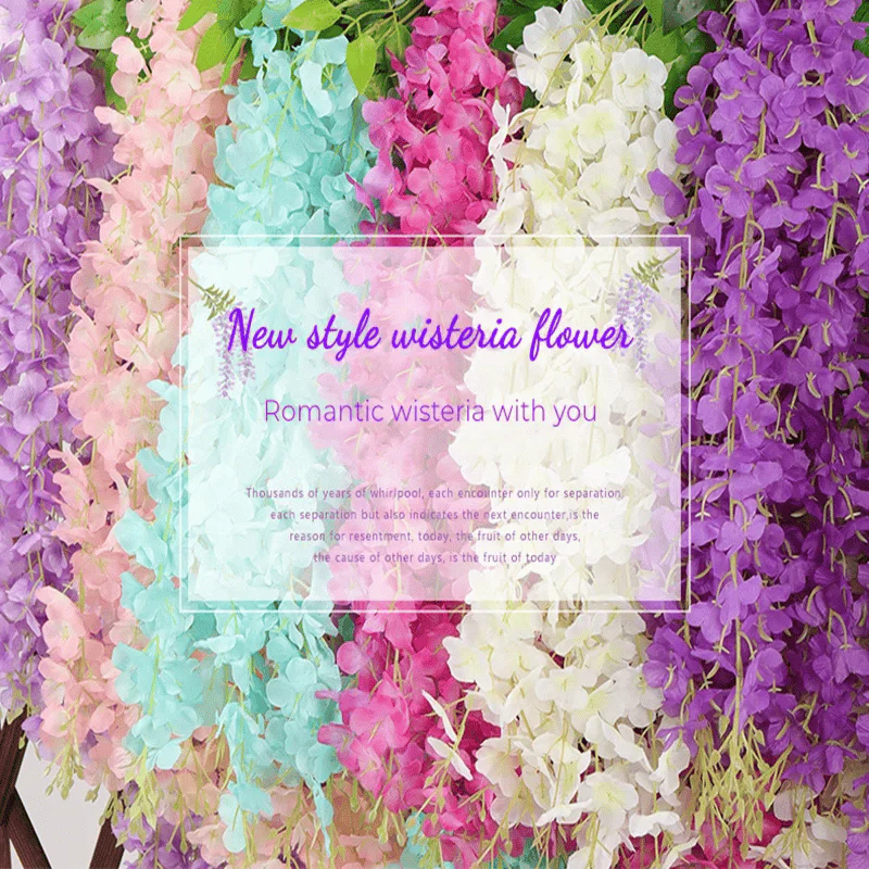 💐 12 Pack/Set Wisteria Flower Vines Garland, 3.75 Feet Artificial Flower Strings