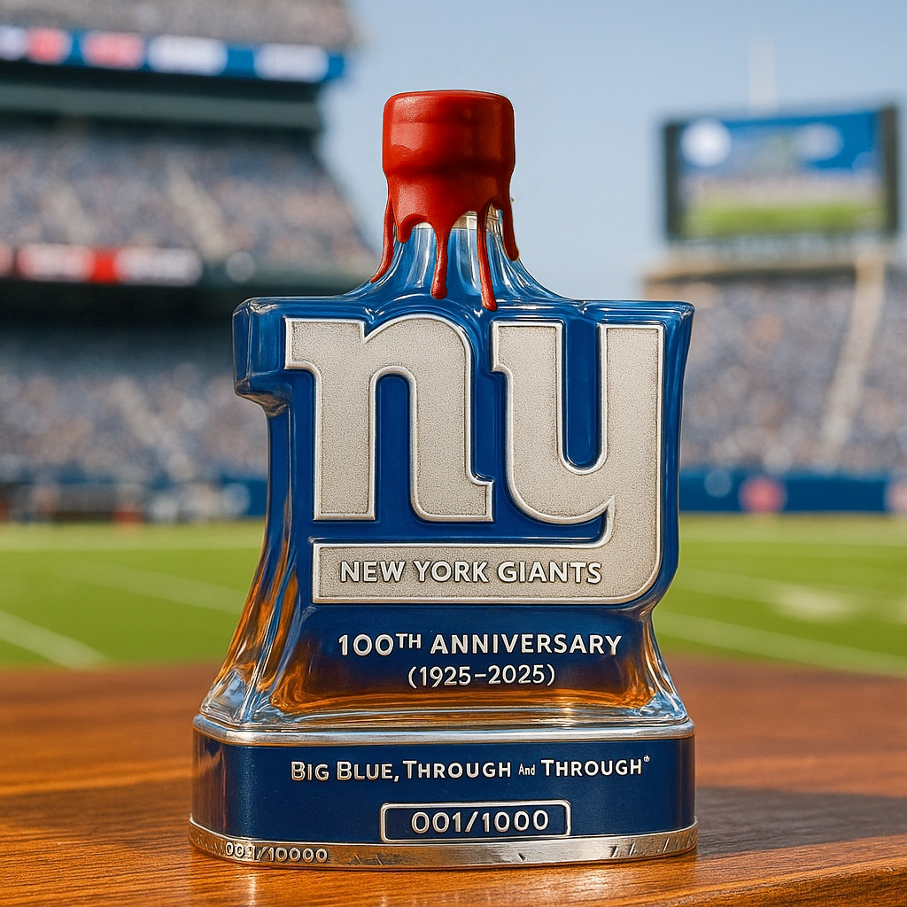 Big Blue Legacy 100th Anniversary Edition Whiskey Bottle