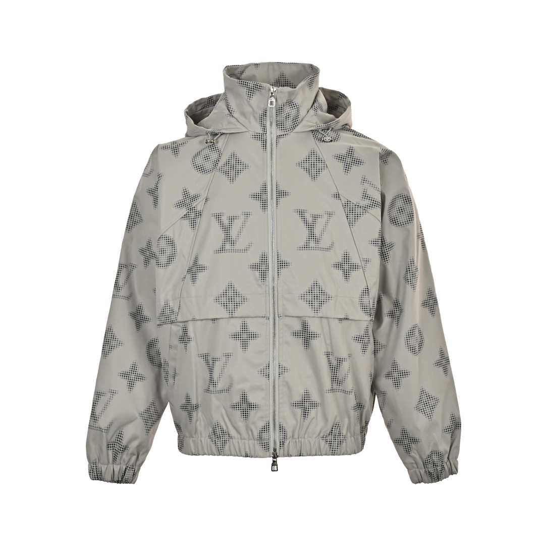 Louis Vuitton 24Fw monogram full print trench coat zipper jacket
