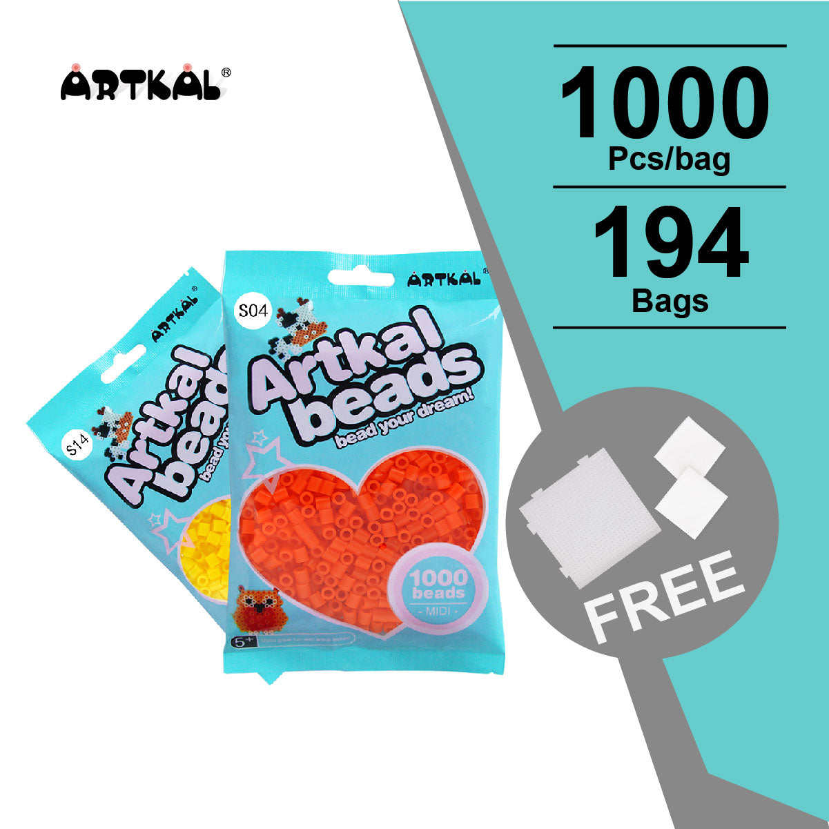194 Bags Full Colors Set 1000 Count Pack Midi S-5mm (SB1000-F)