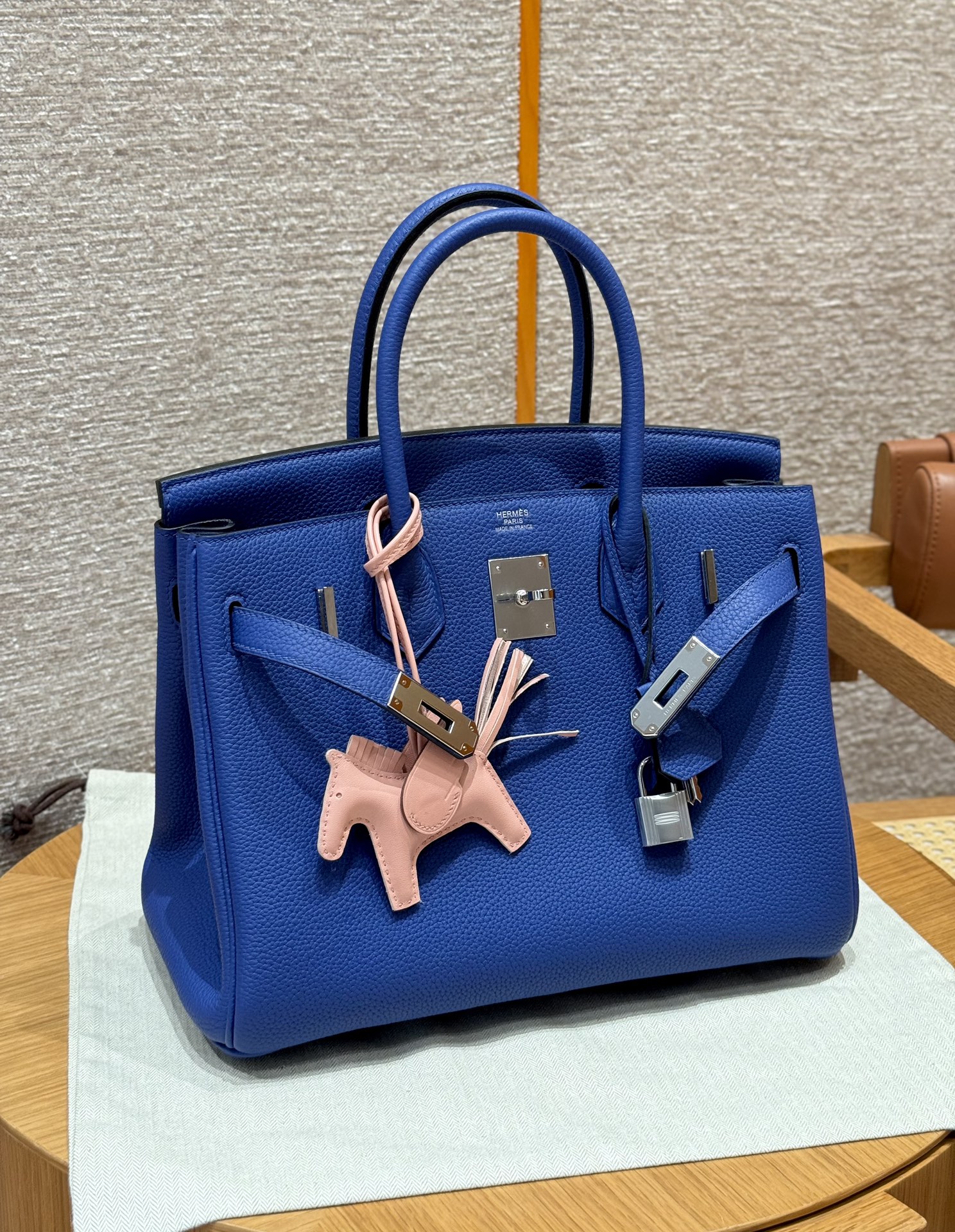 Hermès Birkin 7TBlue electric handbag (handmade to order)