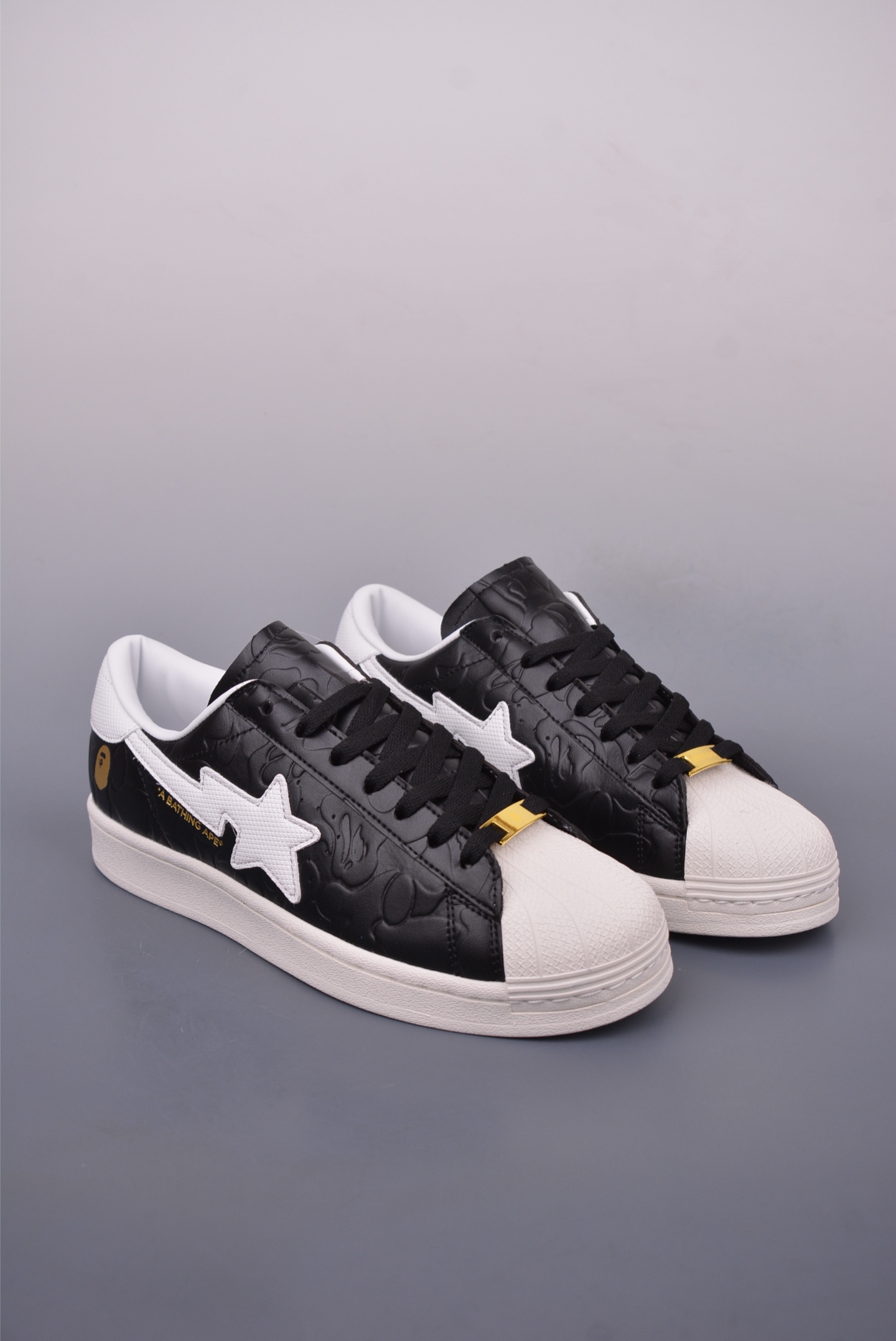 BATHING APE x adidas originals SUPERSTAR black and white luminous JQ3666