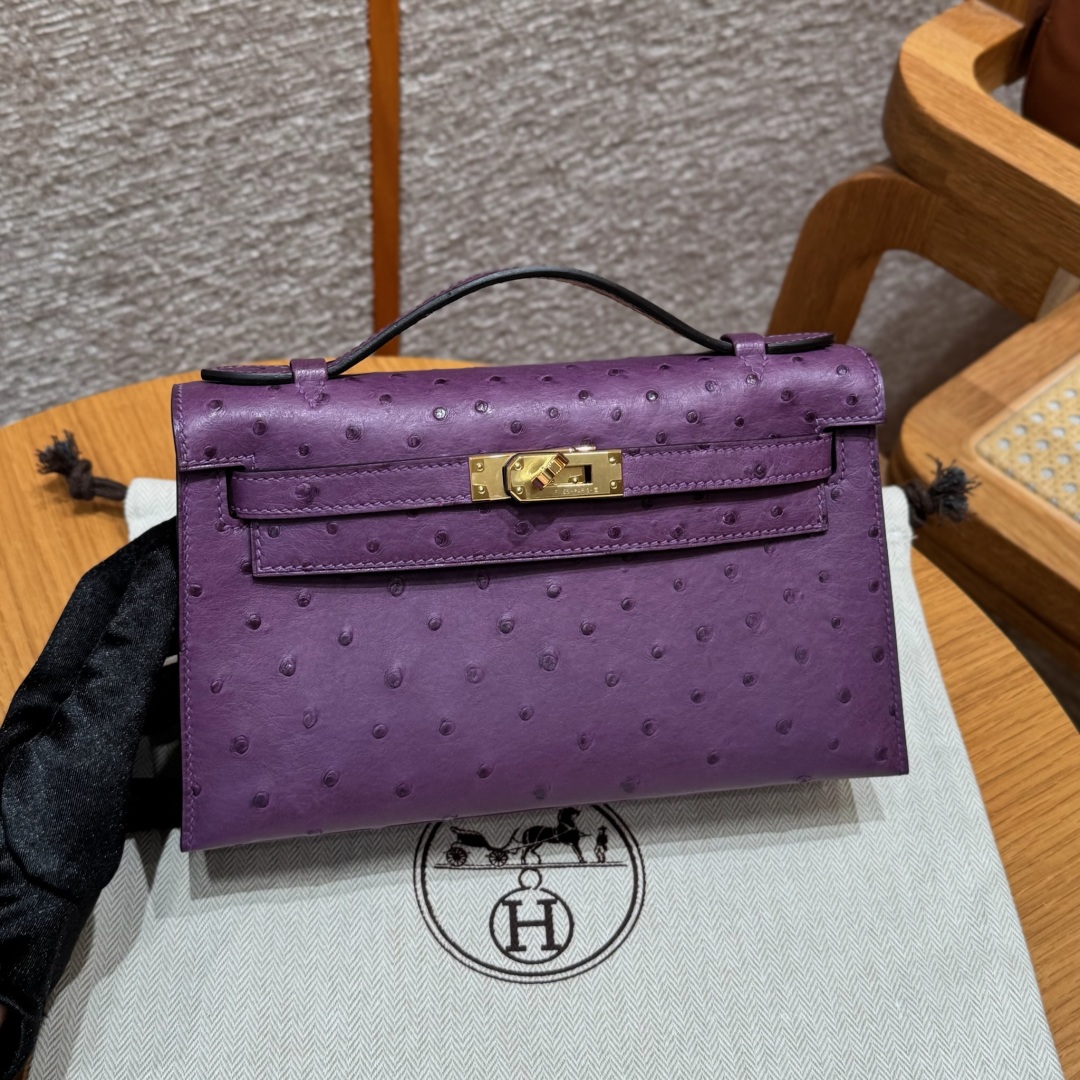 Hermès Kelly Pochette 1 P9Anemone Handbag (Handmade to Order)