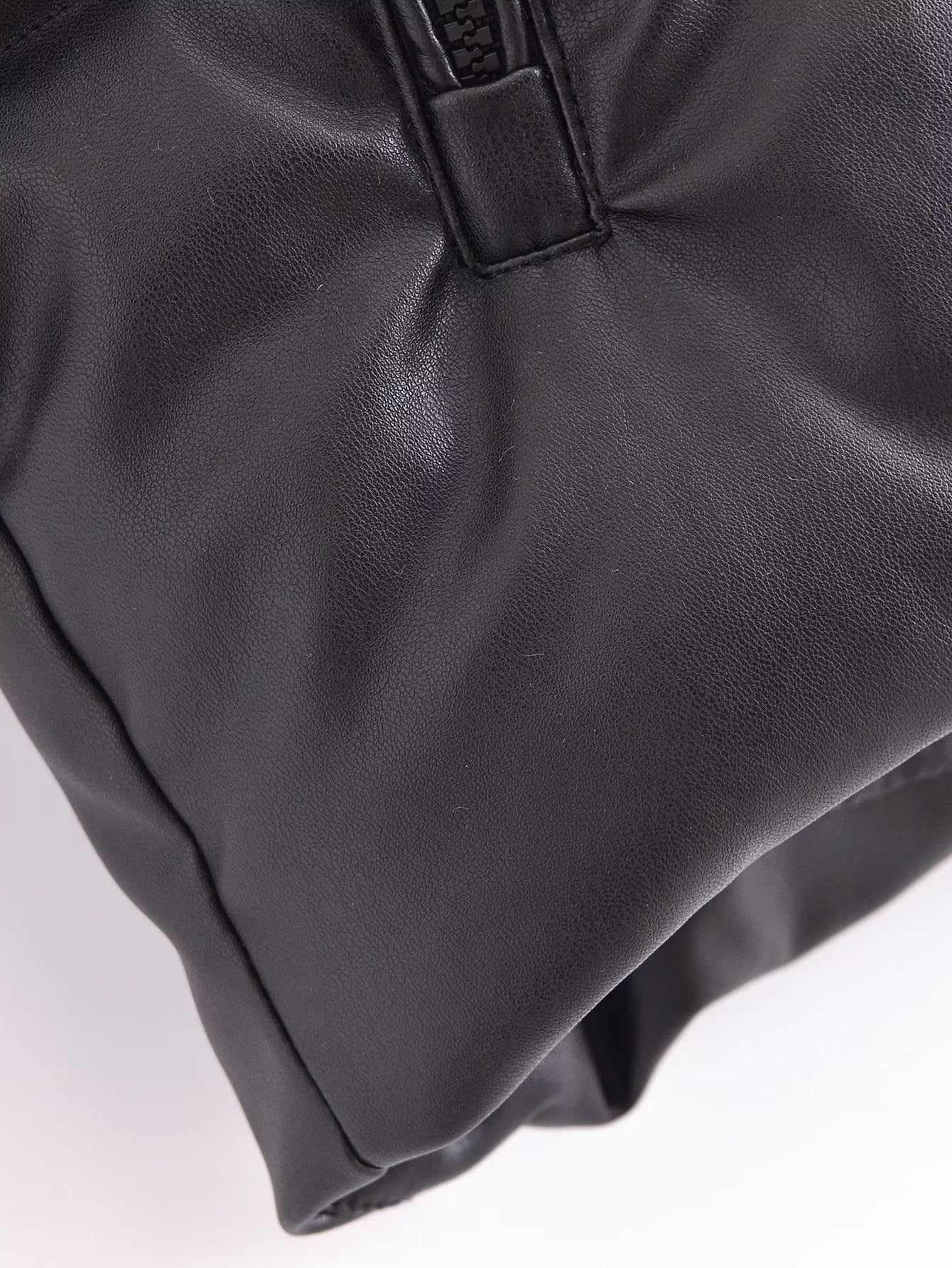 Autumn Women Clothing Faux Leather Faux Leather Loose Casual Cotton Coat
