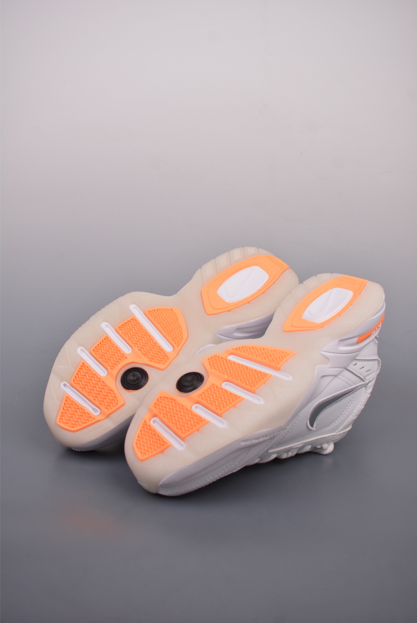 Nike Air Monarch IV Leather White Silver Gray Orange Ice Blue AV6676-100