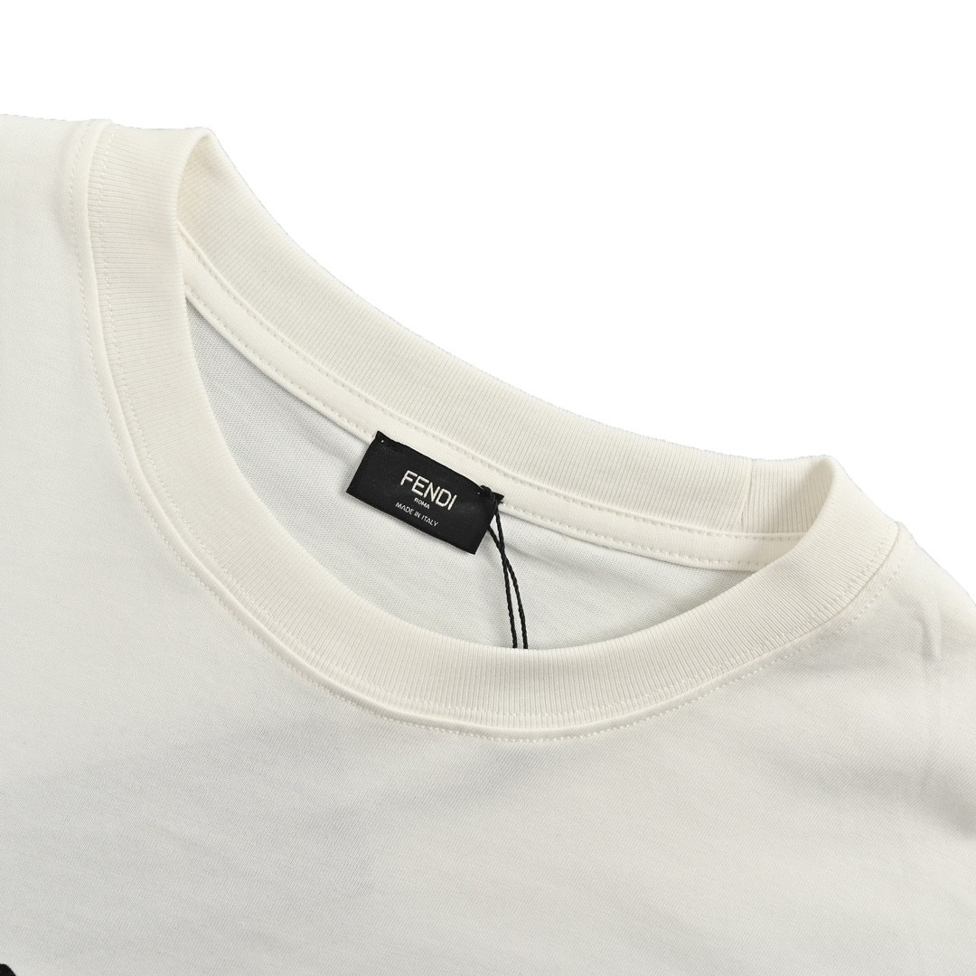 Fendi 24ss short sleeve flocked lettering print