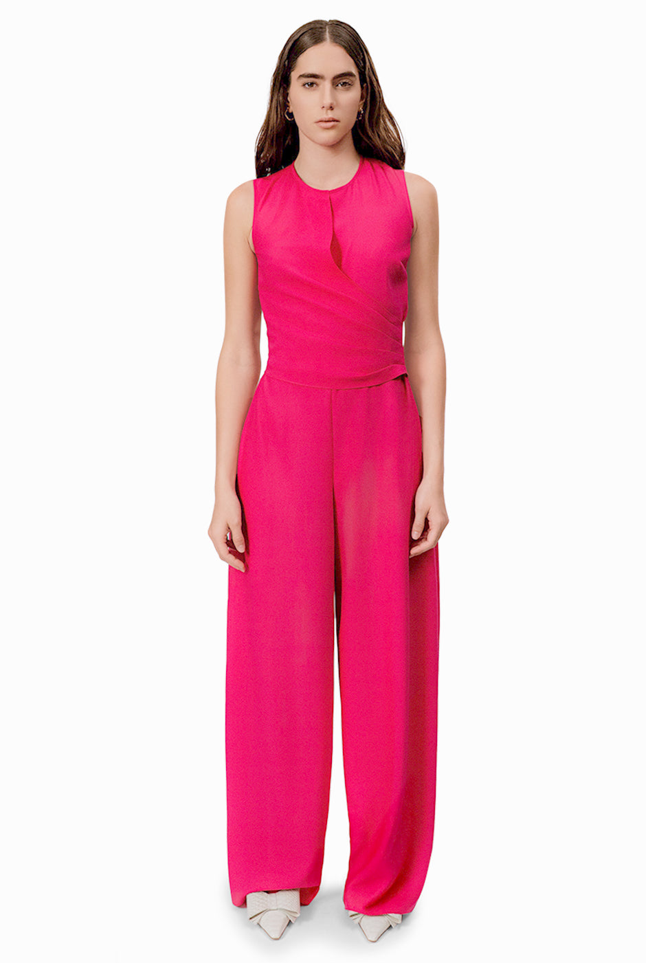 Jumpsuit fucsia sin mangas