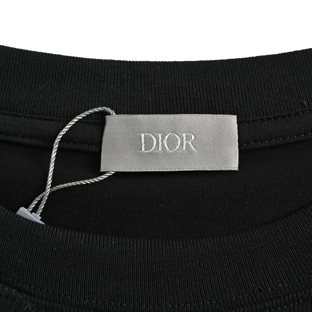 Dior 22ss embroidered floral lettering short sleeve