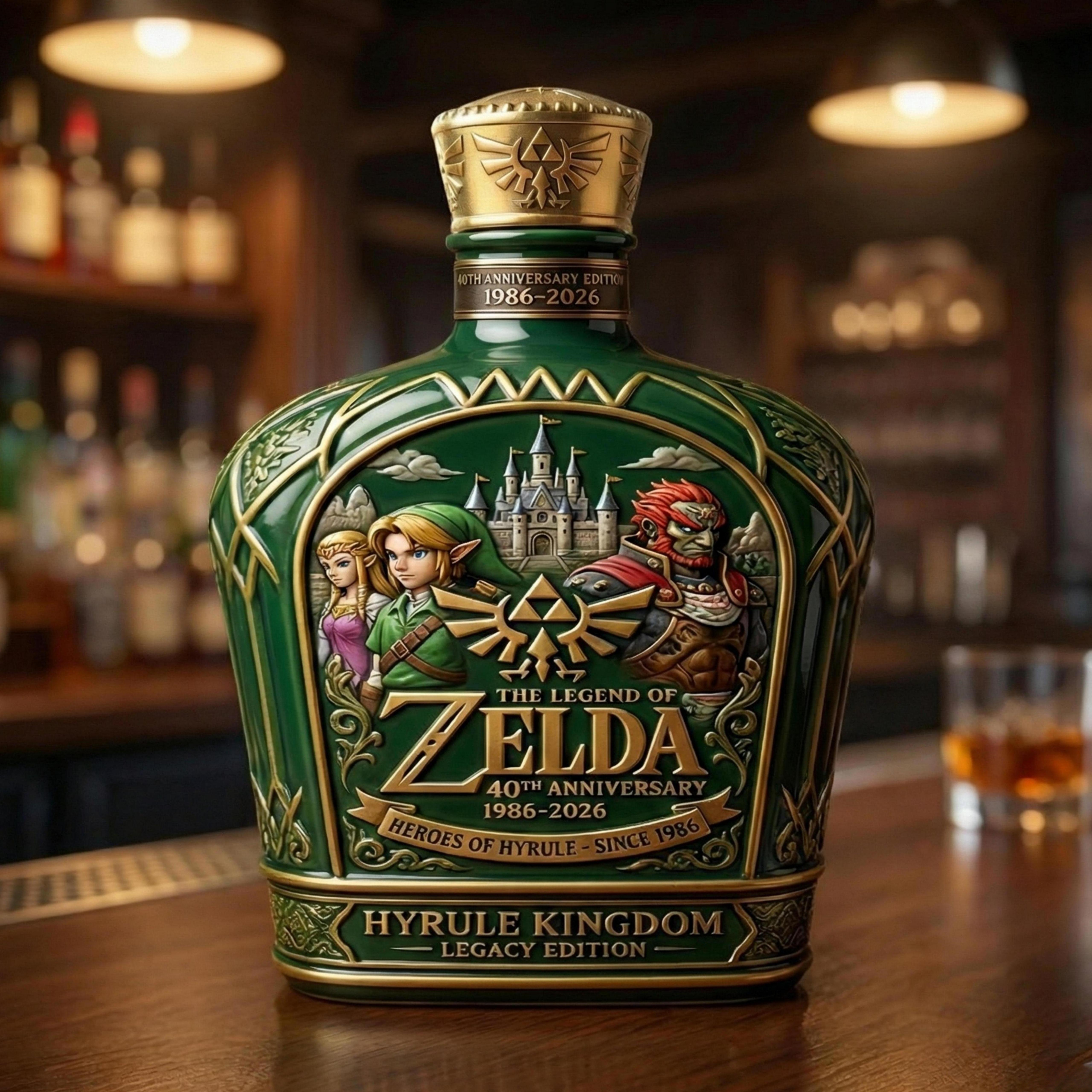 The Legend of Zelda 40th Anniversary whisky bottle