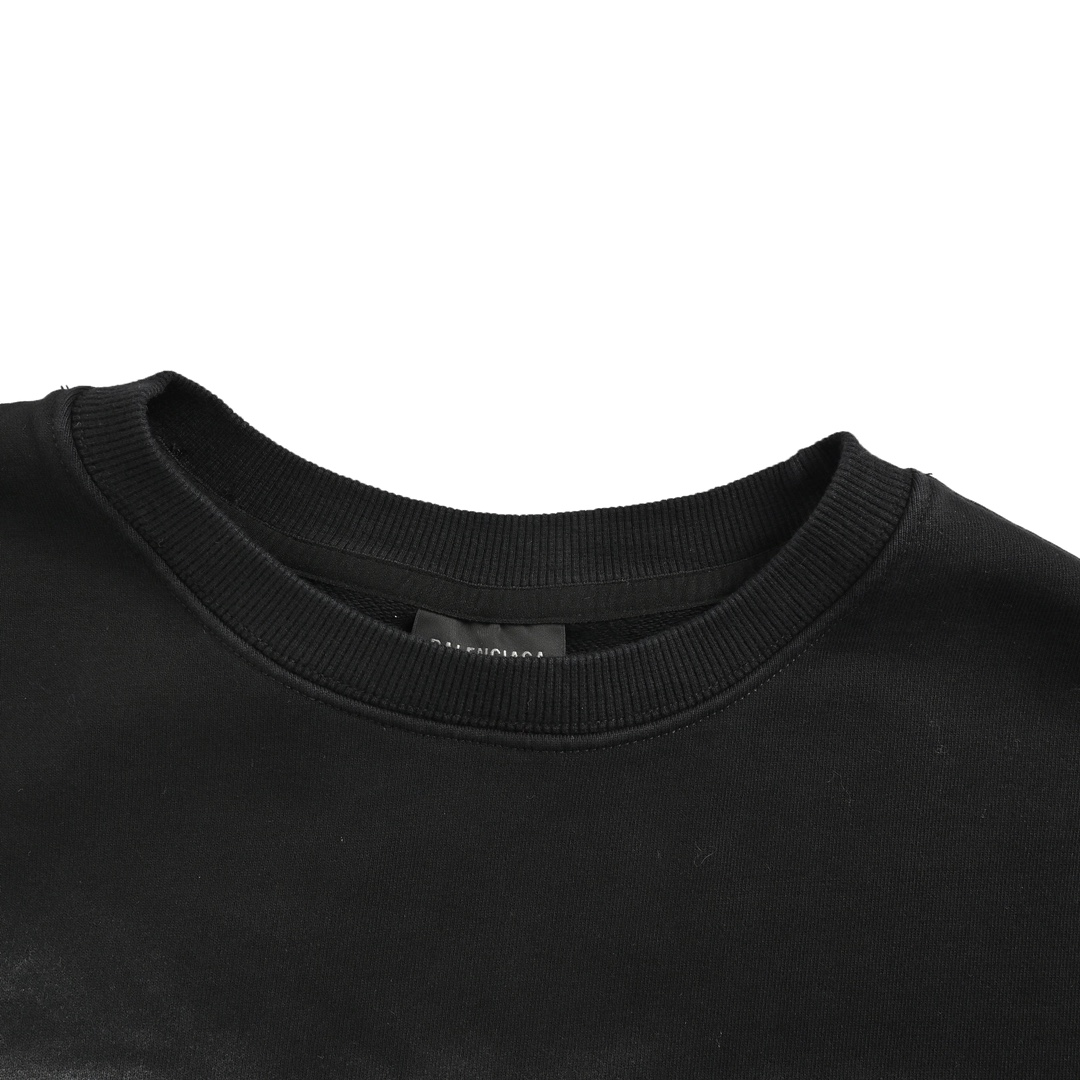 Balenciaga 24Fw Heavy Washed Distressed Double B Embroidered Sweatshirt Suit