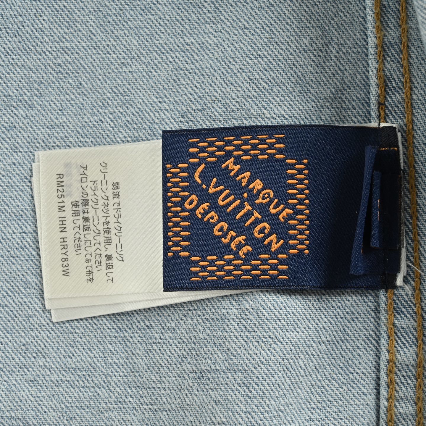 Louis Vuitton 25Fw embroidered pocket denim blue denim jacket