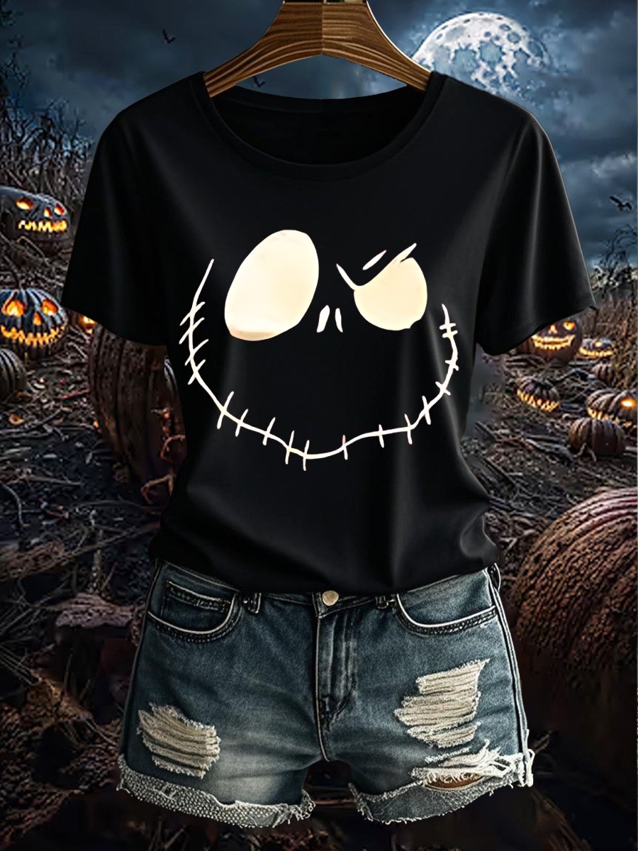 🔥Buy 3 Get 10% Off🔥Women's Halloween Glow-In-The-Dark Printed Casual T-Shirt