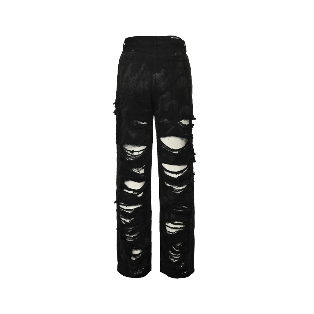 Balenciaga 23ss runway mud-dyed cut jeans