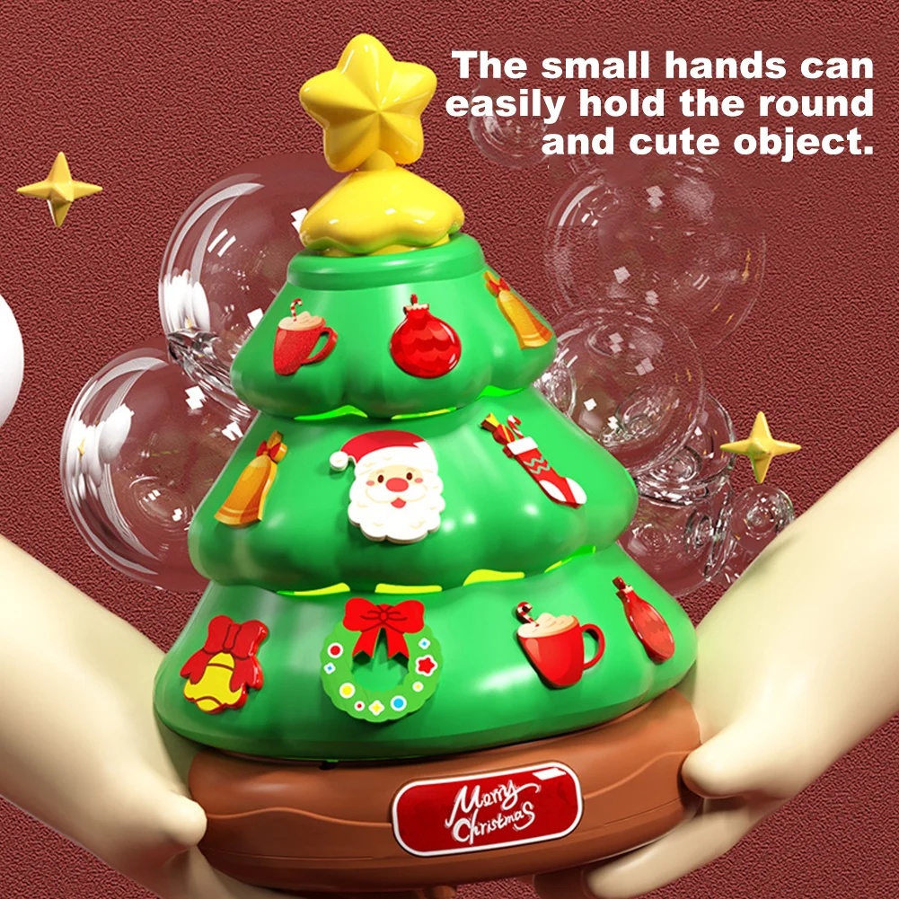 🎄Early Christmas Sale🔥Glowing Christmas Tree Bubble Machine with Music & Lights