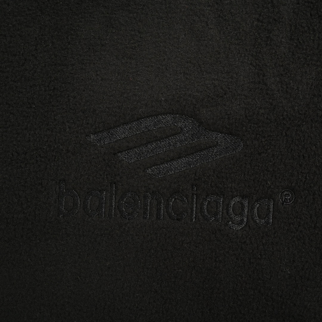 Balenciaga 24Fw polar fleece 3B embroidered crew neck sweatshirt
