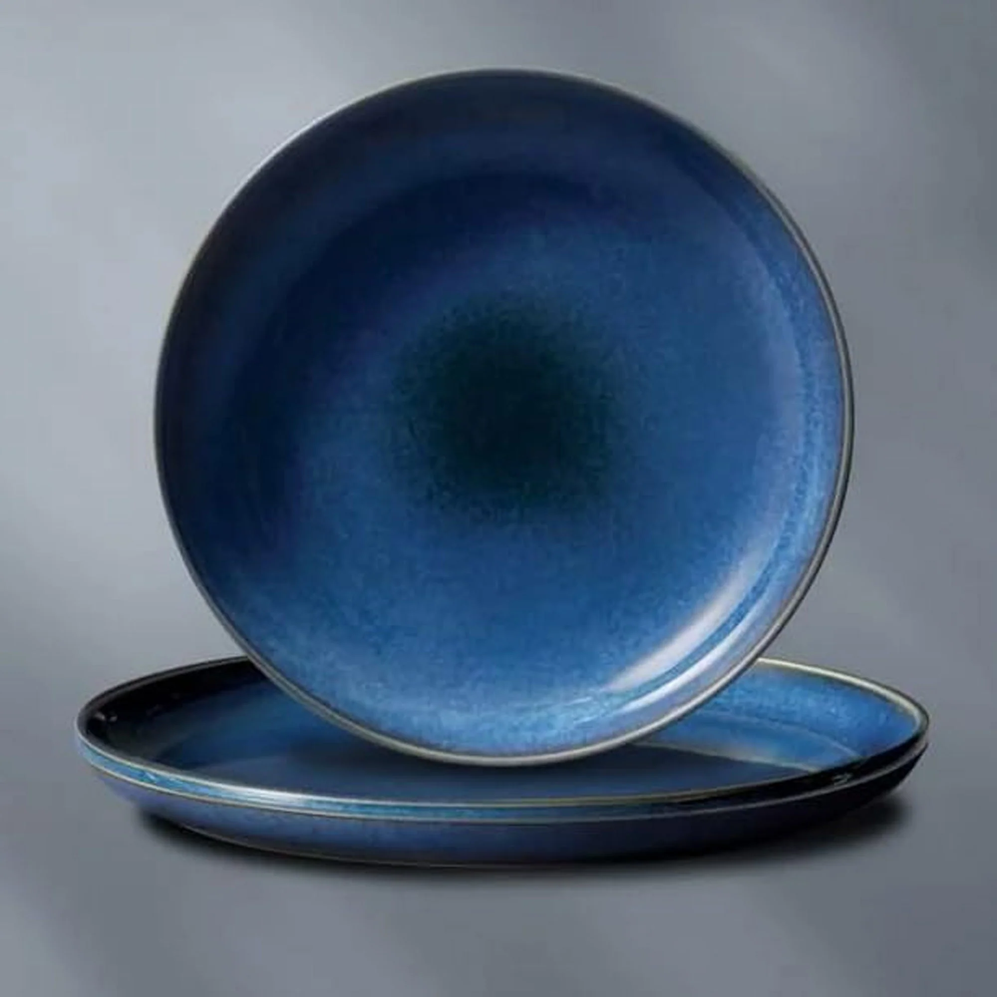 Corelle Stoneware 8 Piece Dinnerware Set,  Reactive Glazes, Service for 4, Navy