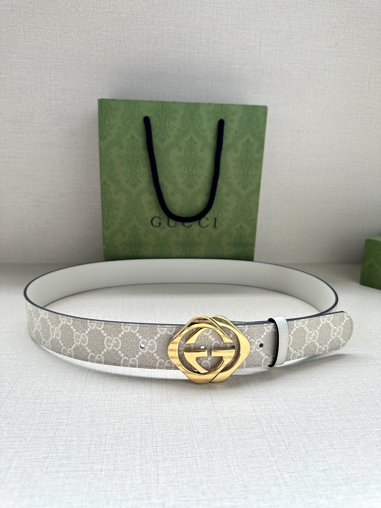 Gucci Marmont printed leather belt 3.8cm wide