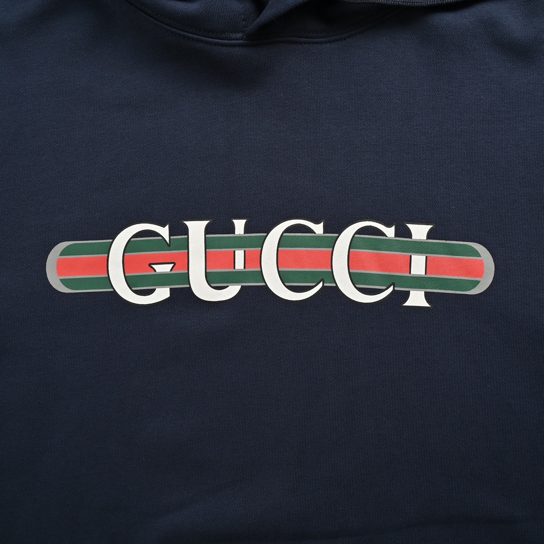 Gucci 24Fw belted lettering print hooded sweatshirt