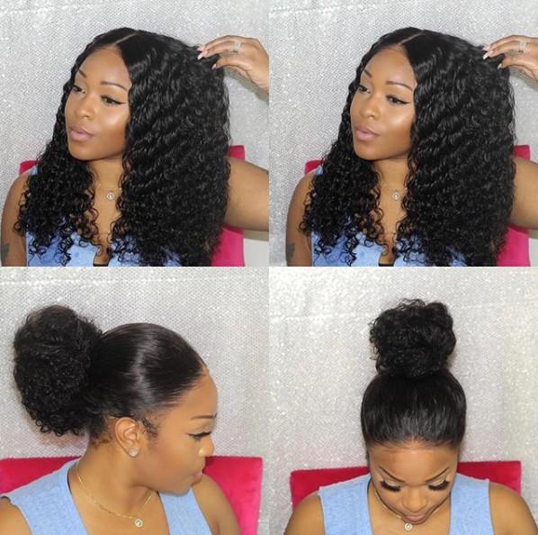 DEEP CURLY LACE FRONT WIG 18-22 INCH LONG WIG FOR BLACK WOMEN