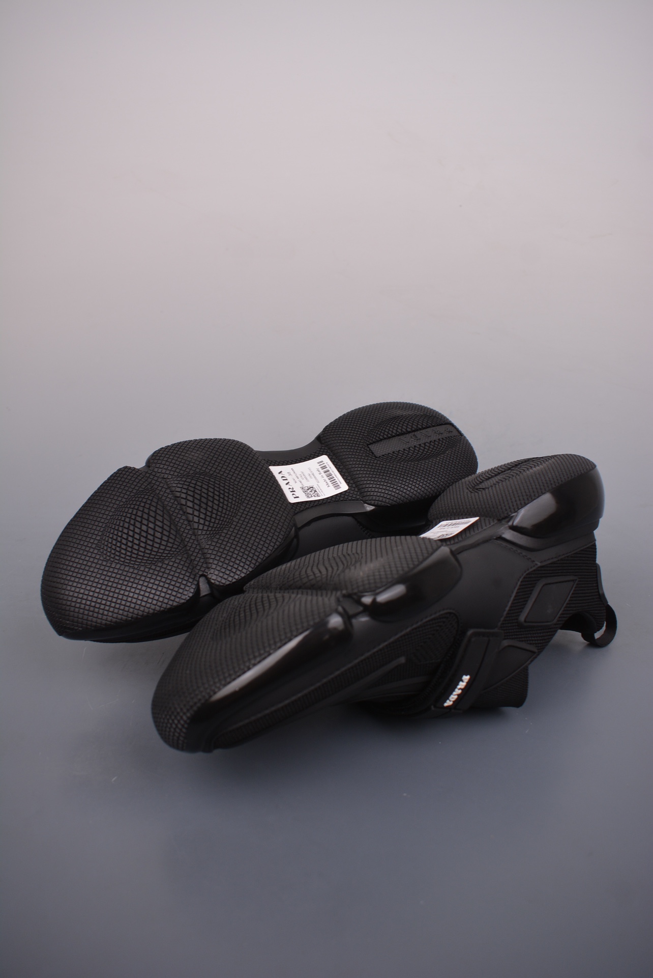 Prada Cloudbust Velcro Strap Low Sneakers Black Samurai 2OG064_1OUF_F0