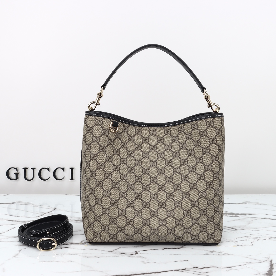 Gucci GG Emblem Medium Bucket Bag 815103 FAD6L 9741