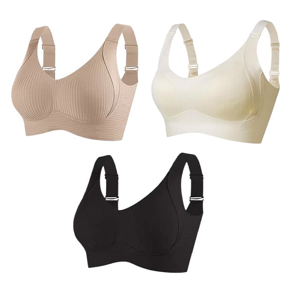 🔥Buy 1 Get 3 Packs - Women's Ribbed Push Up Adjustable Wireless Bra