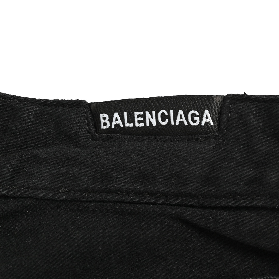 Balenciaga 23ss runway mud-dyed cut jeans