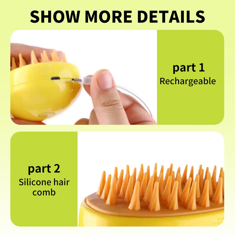Self Cleaning Cat Steamy Brush, Cat Steamy Brush for Massage