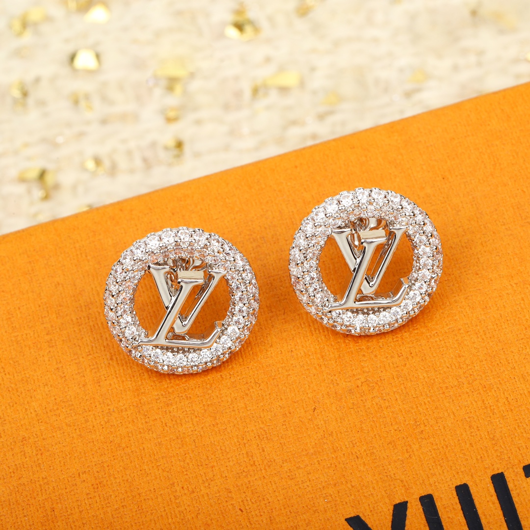 Louis Vuitton Letter Diamond Earrings