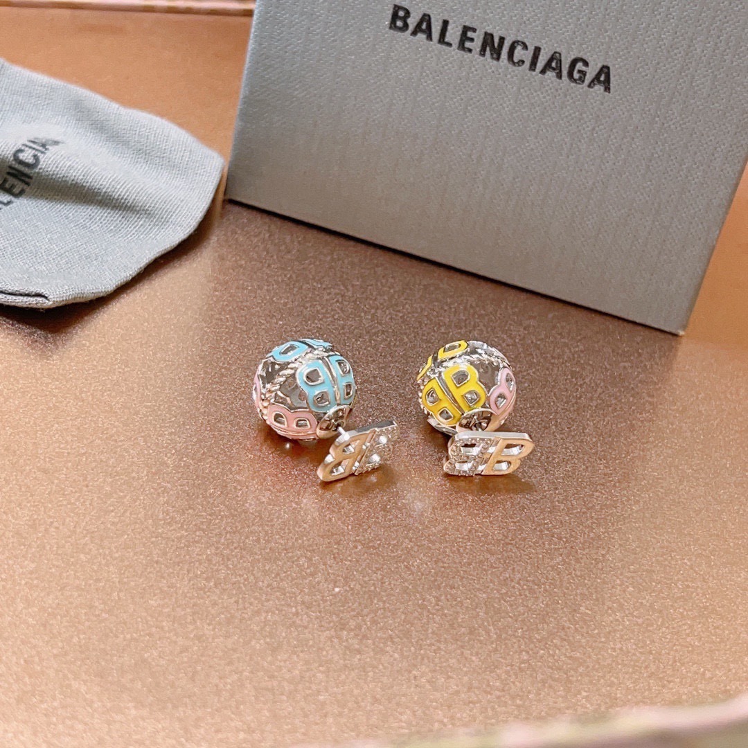Balenciaga BB Hollow Sphere Earrings