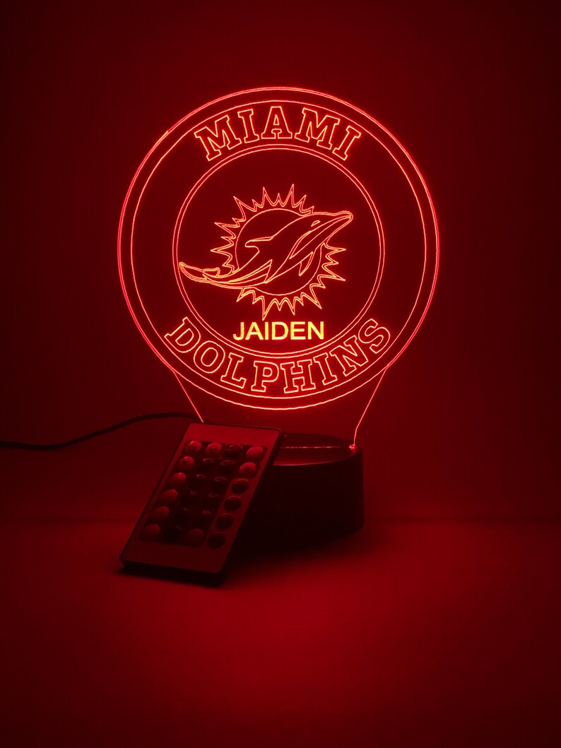 MIAMI DOLPHINS 3D LAMP PERSONALIZED
