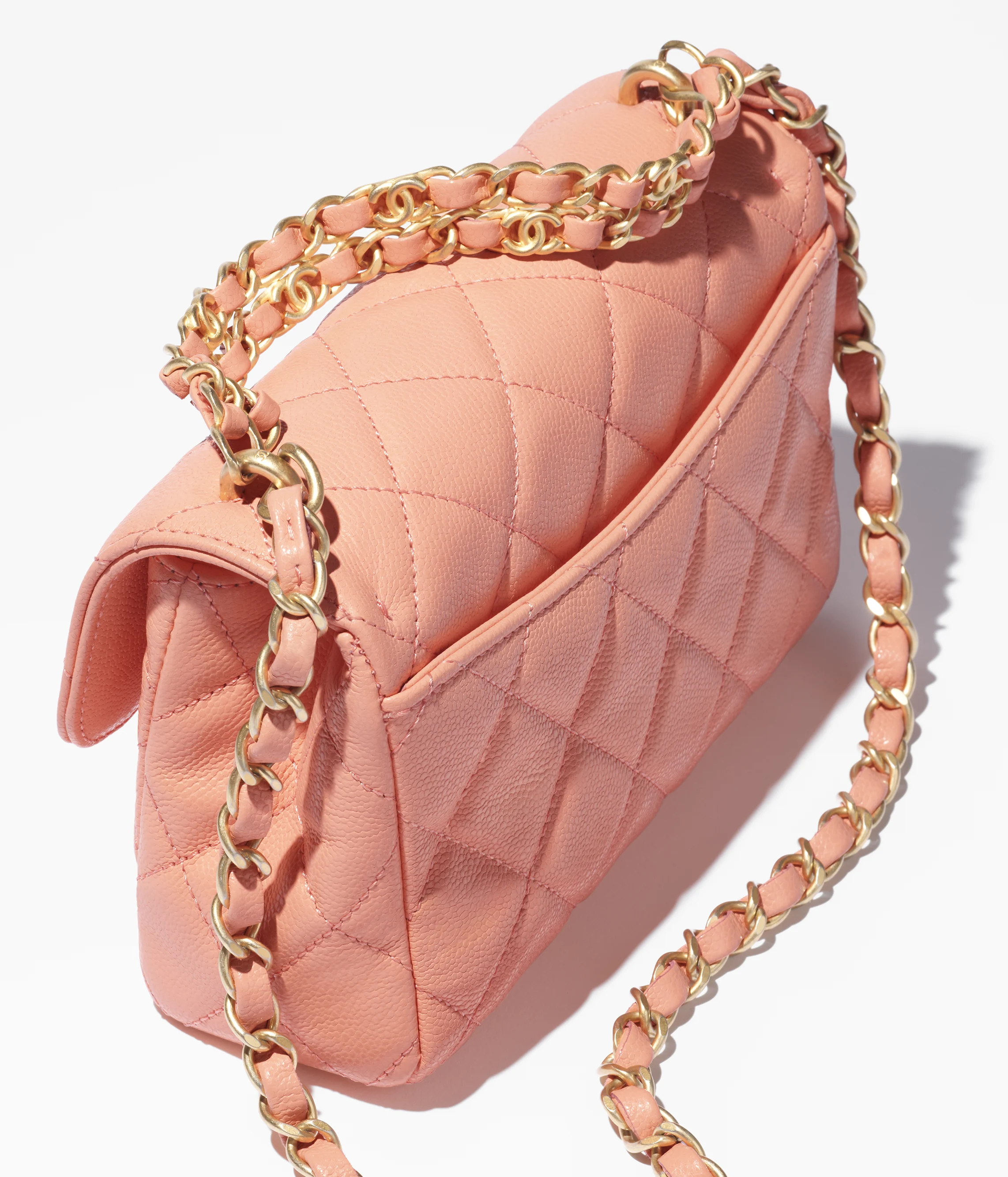 Chanel Mini Flap Bag Grained Calfskin & Gold-Tone Metal Light Orange AS5239-B19405-NADOL