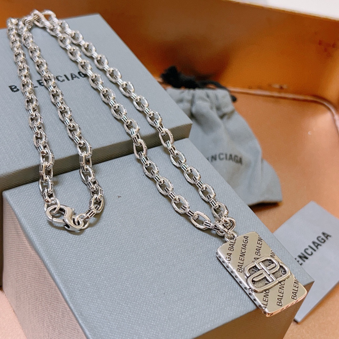 Balenciaga BB Square Chain Vintage Necklace
