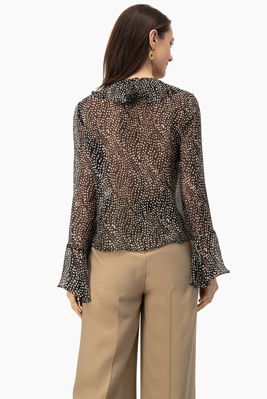 Blusa estampada con volantes