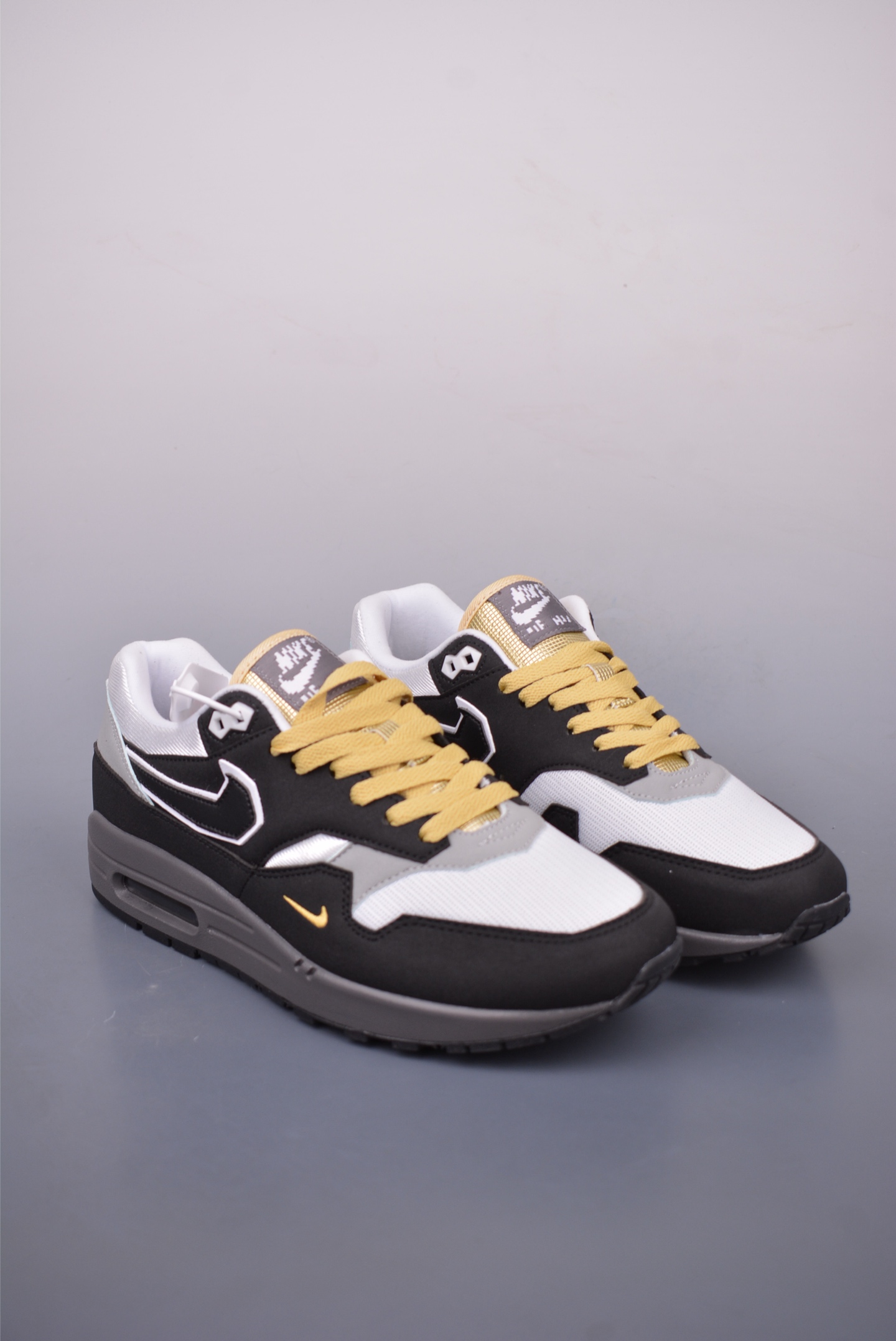 SWOOSH Nike Air Max 1 Big Head Mode Black White Gold 007 IB9898-001