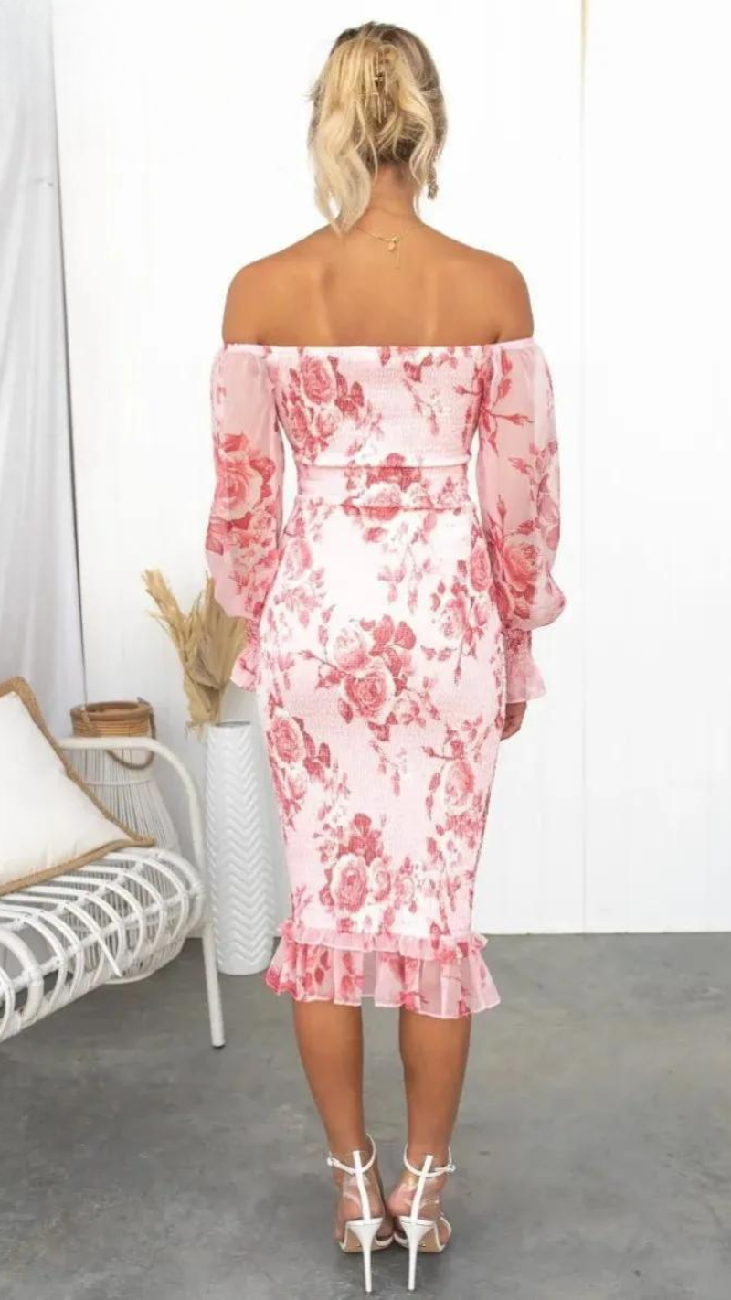 Off Shoulder Midi Dress