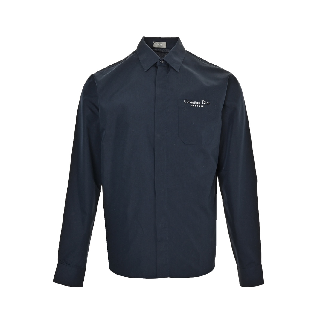 Dior 24Fw small logo embroidered long-sleeved shirt