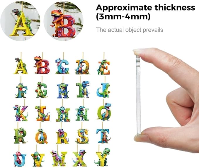 🦖🦖Christmas Dinosaur Alphabet Ornaments